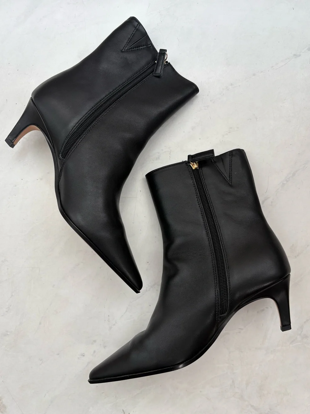 J. Crew Size 7.5 Black Stevie Ankle Boots Kitten Heel Chic Minimalist Neutral
